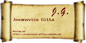 Jovanovics Gitta névjegykártya